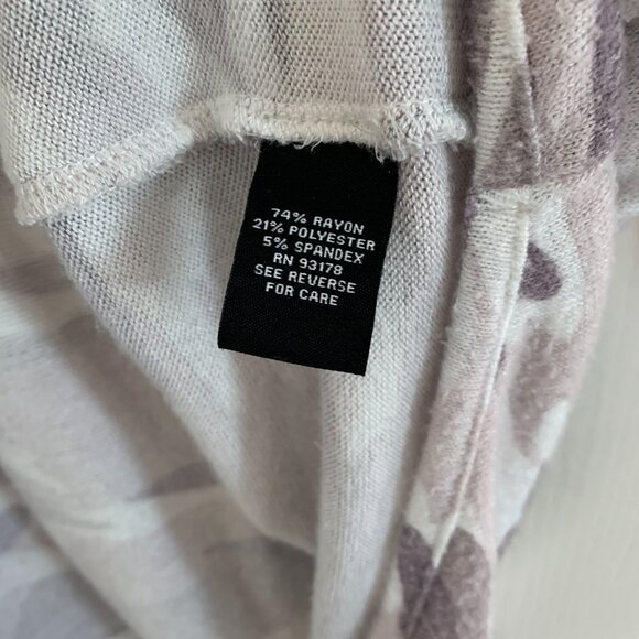 Premise Nordstrom Camo V-Neck Sweater ¾ Sleeve High Low Knit Gray White Size 1X - Picture 6 of 6